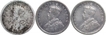 Silver Half Rupee Coin of King George V of Calcutta and Bombay Mint of 1913.