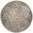 Silver One Rupee Coin of Victoria Empress of Bombay Mint of 1883.