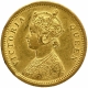 Gold One Mohur Coin of Victoria Queen of Calcutta Mint of 1862.