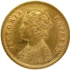 Gold One Mohur Coin of Victoria Empress of Calcutta Mint of 1882.