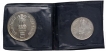 Copper Nickel Fifty Paise and Five Rupees Coin Set of Indira Gandhi of Kolkata and Bombay Mint of Republic India of 1985.