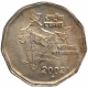 Uniface Strike Error Copper Nickel Two Rupees Coin of Hyderabad Mint of 2002.