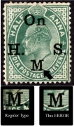 Extremely Rare ERROR Stamps of King Edward of  O.H.M.S. Mint