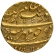 Gold Mohur Coin of Aurangazeb Alamgir of Surat Mint.