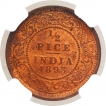 Copper Half Pice Coin of Victoria Empress of Calcutta Mint of 1893.