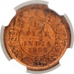 Copper Half Pice Coin of Victoria Empress of Calcutta Mint of 1895.