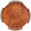 Copper Half Pice Coin of Victoria Empress of Calcutta Mint of 1895.