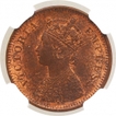 Copper Half Pice Coin of Victoria Empress of Calcutta Mint of 1897.