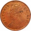 Copper One Quarter Anna Coin of Victoria Empress of Calcutta Mint of 1895.