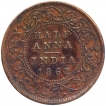 Copper Half Anna Coin of Victoria Queen of Madras Mint of 1862.