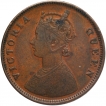 Copper Half Anna Coin of Victoria Queen of Madras Mint of 1862.