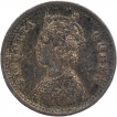 Silver Two Annas Coin of Victoria Queen of Bombay Mint of 1874.