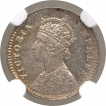 Silver Two Annas Coin of Victoria Empress of Calcutta Mint of 1885.