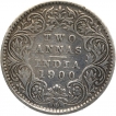 Silver Two Annas Coin of Victoria Empress of Bombay Mint of 1900.