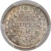 Silver Quarter Rupee Coin of Victoria Queen of Calcutta Mint of 1840.