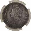 Silver Quarter Rupee Coin of Victoria Queen of Madras Mint of 1862.