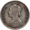 Silver Quarter Rupee Coin of Victoria Empress of Bombay Mint of 1882.