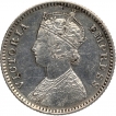 Silver Quarter Rupee Coin of Victoria Empress of Bombay Mint of 1885.