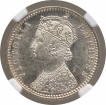 Silver Quarter Rupee Coin of Victoria Empress of Bombay Mint of 1889.