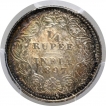 Silver Quarter Rupee Coin of Victoria Empress of Calcutta Mint of 1897.