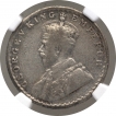 Silver Quarter Rupee Coin of King George V of Calcutta Mint of 1911.