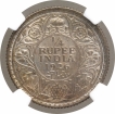 Silver Quarter Rupee Coin of King George V of Calcutta Mint of 1926.