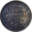 Silver Half Rupee Coin of Victoria Queen of Madras Mint of 1840.