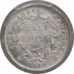 Silver Half Rupee Coin of Victoria Queen of Calcutta Mint of 1840.