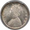 Silver Half Rupee Coin of Victoria Queen of Calcutta Mint of 1862.