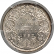 Silver Half Rupee Coin of Victoria Queen of Calcutta Mint of 1862.