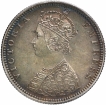 Silver Half Rupee Coin of Victoria Empress of Bombay Mint of 1881.