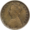 Silver Half Rupee MULE Coin of Victoria Empress of Bombay Mint of 1885.