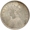 Silver Half Rupee Coin of Victoria Empress of Calcutta Mint of 1887.