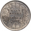 Silver Half Rupee Coin of Victoria Empress of Calcutta Mint of 1889.