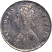 Silver Half Rupee Coin of Victoria Empress of Calcutta Mint of 1889.