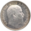 Silver Half Rupee Coin of King Edward VII of Calcutta Mint 1905.