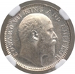 Silver Half Rupee Coin of King Edward VII of Calcutta Mint of 1907.