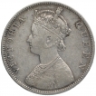 Silver One Rupee Coin of Victoria Queen of Bombay Mint of 1862.