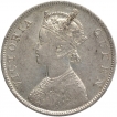 Silver One Rupee Coin of Victoria Queen of Bombay Mint of 1862.