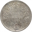 Silver One Rupee Coin of Victoria Queen of Bombay Mint of 1862.