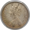 Silver One Rupee Coin of Victoria Empress of Bombay Mint of 1882.