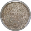 Silver One Rupee Coin of Victoria Empress of Bombay Mint of 1884.