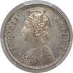 Silver One Rupee Coin of Victoria Empress of Bombay Mint of 1884.