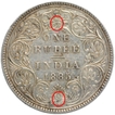 Silver One Rupee Coin of Victoria Empress of Bombay Mint of 1885.