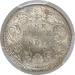 Silver One Rupee Coin of Victoria Empress of Bombay Mint of 1886.