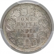 Silver One Rupee Coin of Victoria Empress of Bombay Mint of 1888.