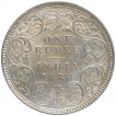 Silver One Rupee Coin of Victoria Empress of Bombay Mint of 1888.