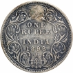 Silver One Rupee Coin of Victoria Empress of Bombay Mint of 1898.