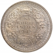 Silver One Rupee Coin of King George VI of Bombay Mint of 1945.