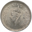 Silver One Rupee Coin of King George VI of Lahore Mint of 1945.